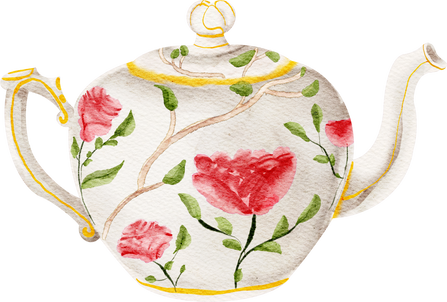 watercolor tea pot